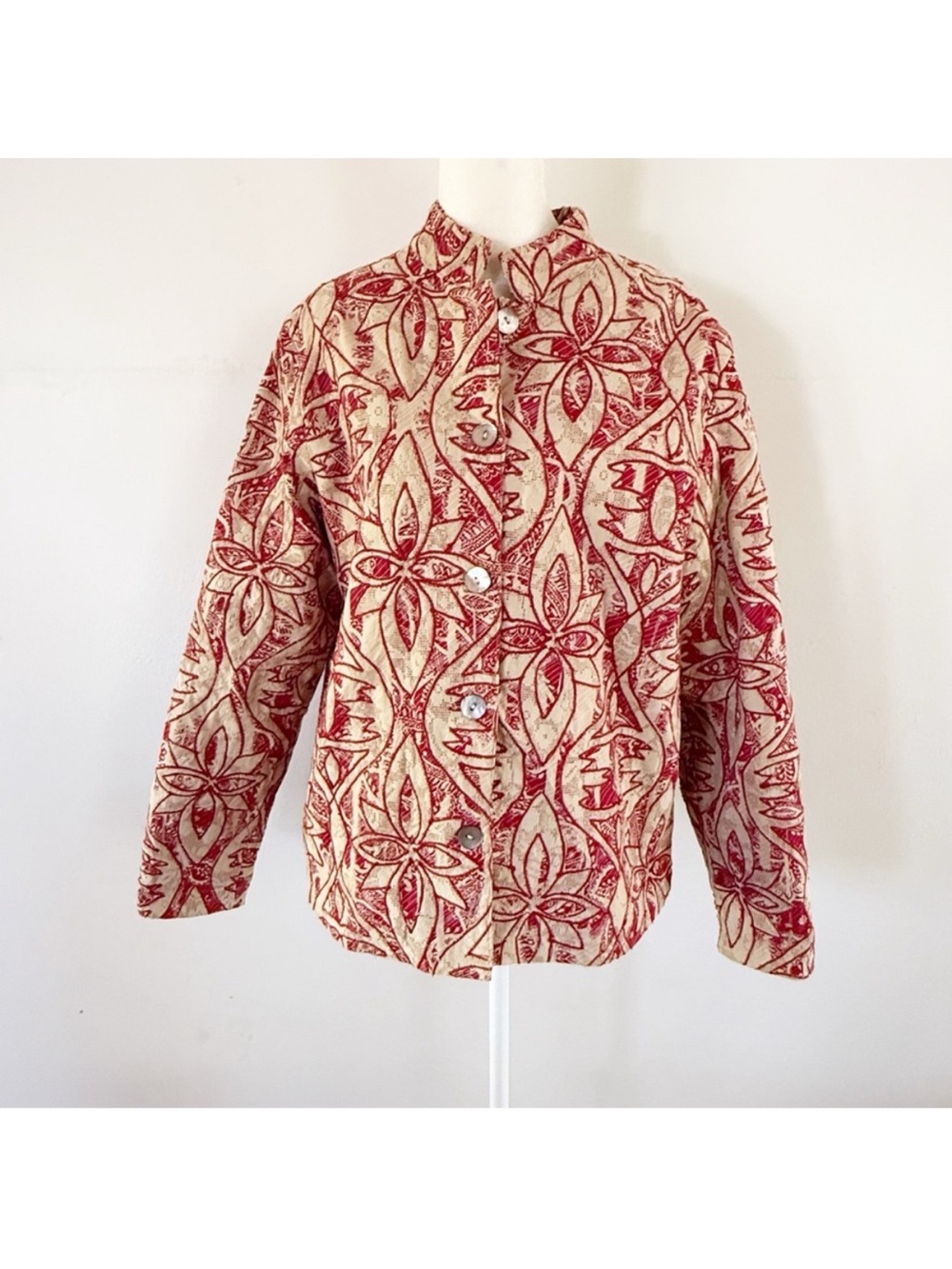 Coldwater Creek Women Embroidered Patchwork Quilted Lace Jacket Medium Artsy